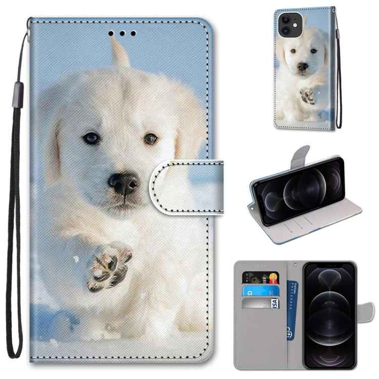 Coloured Drawing Cross Texture Horizontal Flip PU Leather Case with Holder & Card Slots & Wallet & Lanyard, For iPhone 12 mini, For iPhone 12 / 12 Pro