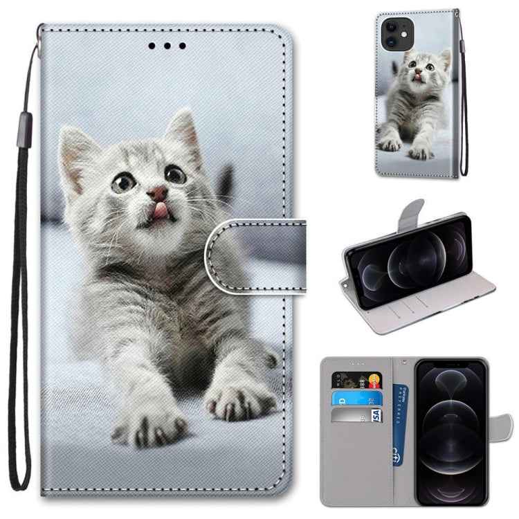 Coloured Drawing Cross Texture Horizontal Flip PU Leather Case with Holder & Card Slots & Wallet & Lanyard, For iPhone 12 mini, For iPhone 12 / 12 Pro