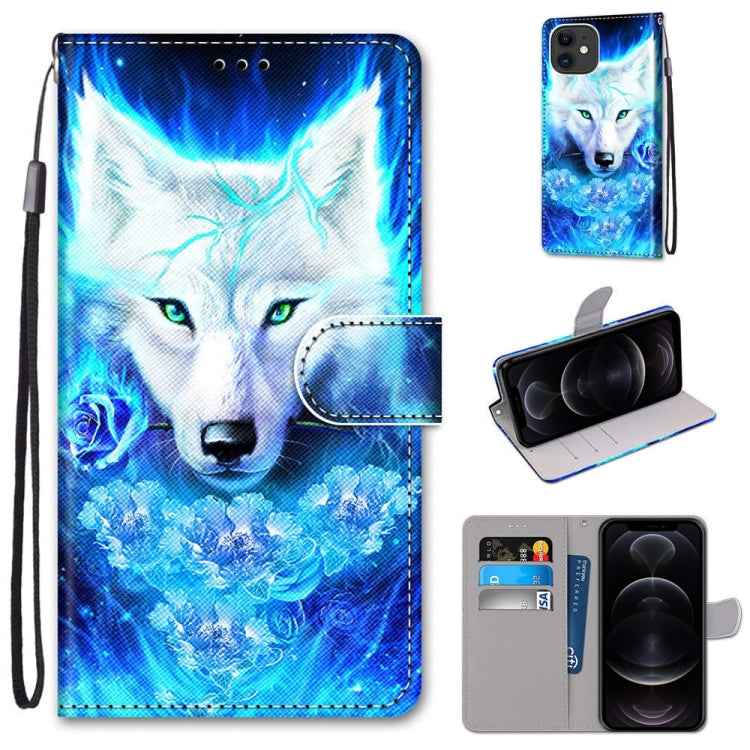Coloured Drawing Cross Texture Horizontal Flip PU Leather Case with Holder & Card Slots & Wallet & Lanyard, For iPhone 12 mini, For iPhone 12 / 12 Pro
