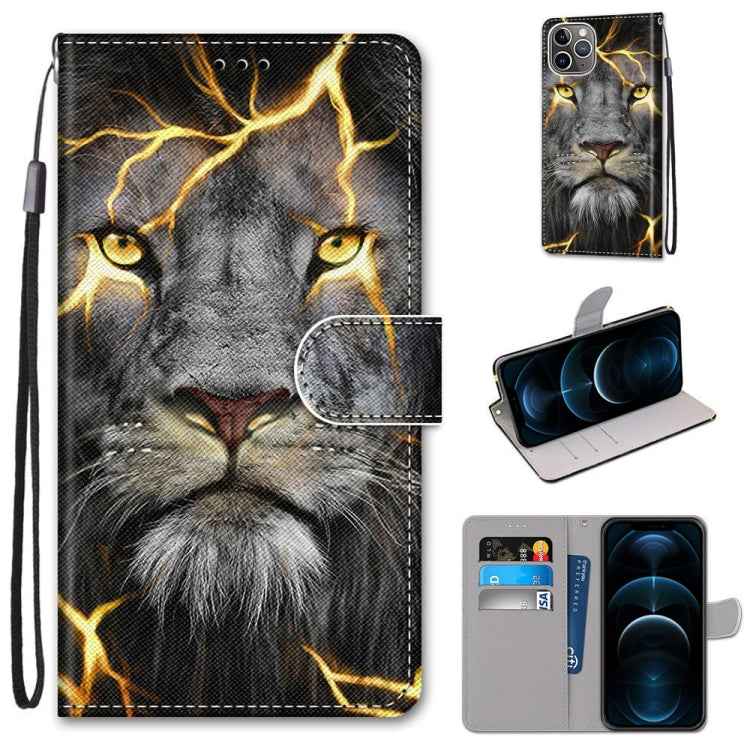 Coloured Drawing Cross Texture Horizontal Flip PU Leather Case with Holder & Card Slots & Wallet & Lanyard, For iPhone 12 Pro Max