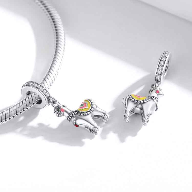 S925 Sterling Silver Cute Alpaca Pendant DIY Bracelet Necklace Accessories