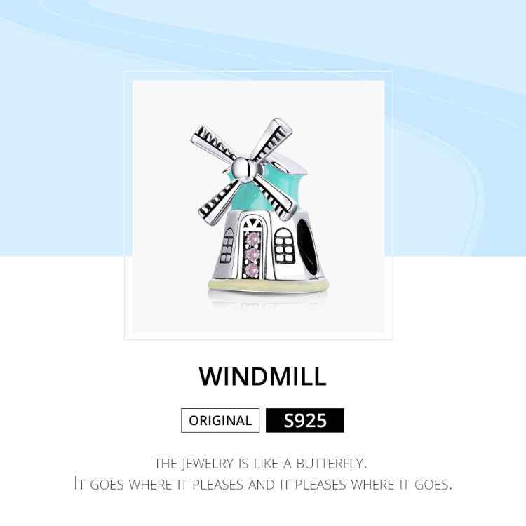 S925 Sterling Silver Dutch Windmills Beads DIY Bracelet Necklace Accessories, Dutch Windmills