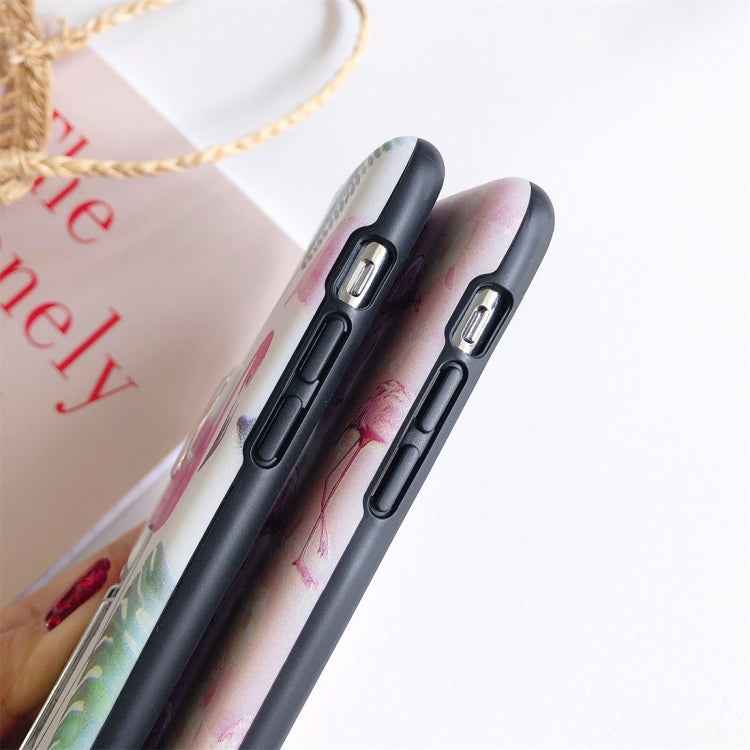 Flamingo Painting Shockproof Multi-functional Invisible Ring Holder Protective Case with Vehicle Magnetic Sheet