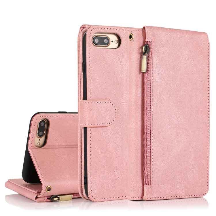 Skin-feel Crazy Horse Texture Zipper Wallet Bag Horizontal Flip Leather Case with Holder & Card Slots & Wallet & Lanyard, For iPhone 6, For iPhone 6 Plus, For iPhone SE 2022 / SE 2020 / 8 / 7, For iPhone 8 Plus / 7 Plus, For iPhone XS / X, For iPhone X...