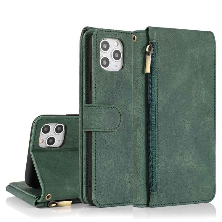 Skin-feel Crazy Horse Texture Zipper Wallet Bag Horizontal Flip Leather Case with Holder & Card Slots & Wallet & Lanyard, For iPhone 6, For iPhone 6 Plus, For iPhone SE 2022 / SE 2020 / 8 / 7, For iPhone 8 Plus / 7 Plus, For iPhone XS / X, For iPhone X...