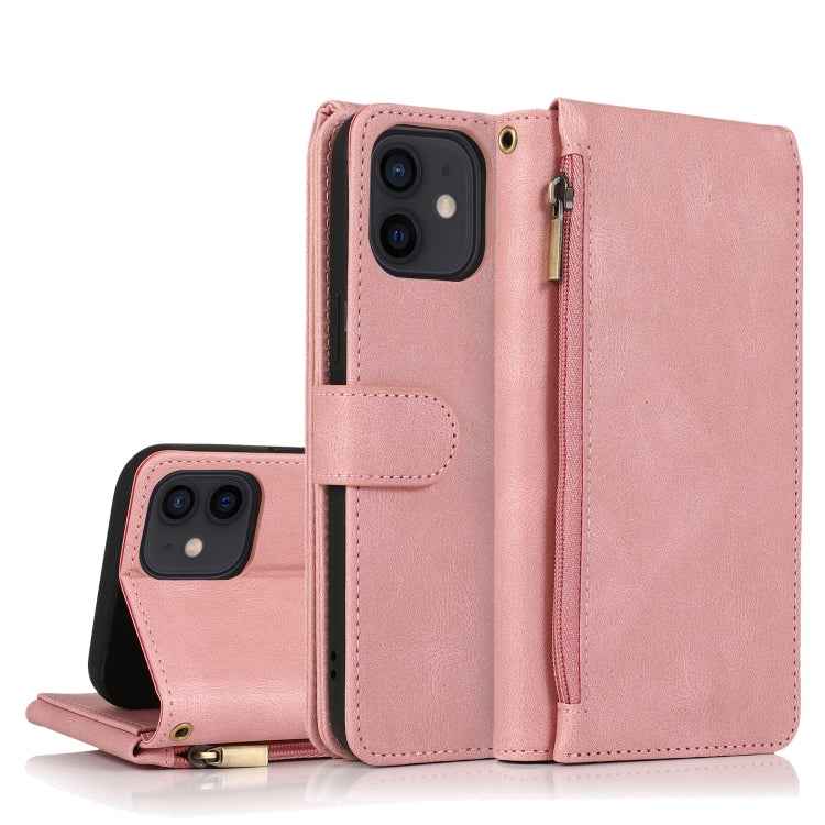 Skin-feel Crazy Horse Texture Zipper Wallet Bag Horizontal Flip Leather Case with Holder & Card Slots & Wallet & Lanyard, For iPhone 11 Pro Max, For iPhone 12 mini, For iPhone 12 / 12 Pro, For iPhone 12 Pro Max