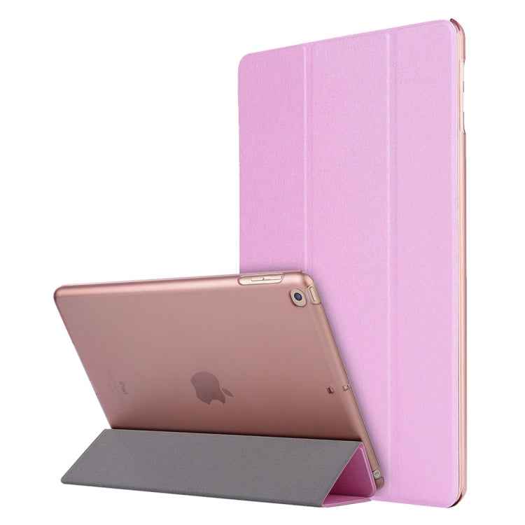 For iPad 10.2 inch Silk Texture Horizontal Flip Magnetic PU Leather Case, with Three-folding Holder & Sleep / Wake-up Function