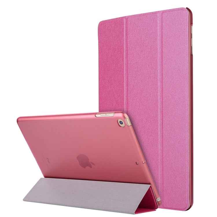 For iPad 10.2 inch Silk Texture Horizontal Flip Magnetic PU Leather Case, with Three-folding Holder & Sleep / Wake-up Function