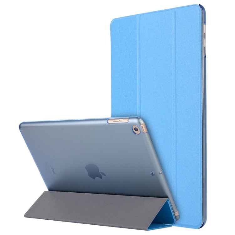 For iPad 10.2 inch Silk Texture Horizontal Flip Magnetic PU Leather Case, with Three-folding Holder & Sleep / Wake-up Function