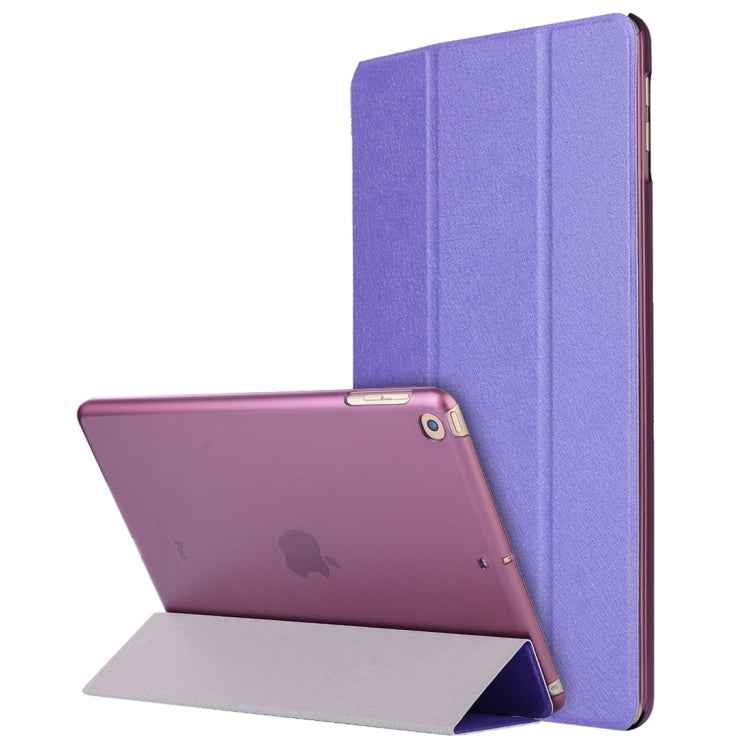 For iPad 10.2 inch Silk Texture Horizontal Flip Magnetic PU Leather Case, with Three-folding Holder & Sleep / Wake-up Function