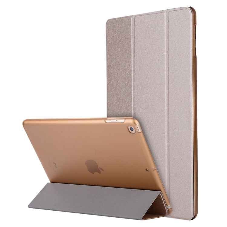 For iPad 10.2 inch Silk Texture Horizontal Flip Magnetic PU Leather Case, with Three-folding Holder & Sleep / Wake-up Function