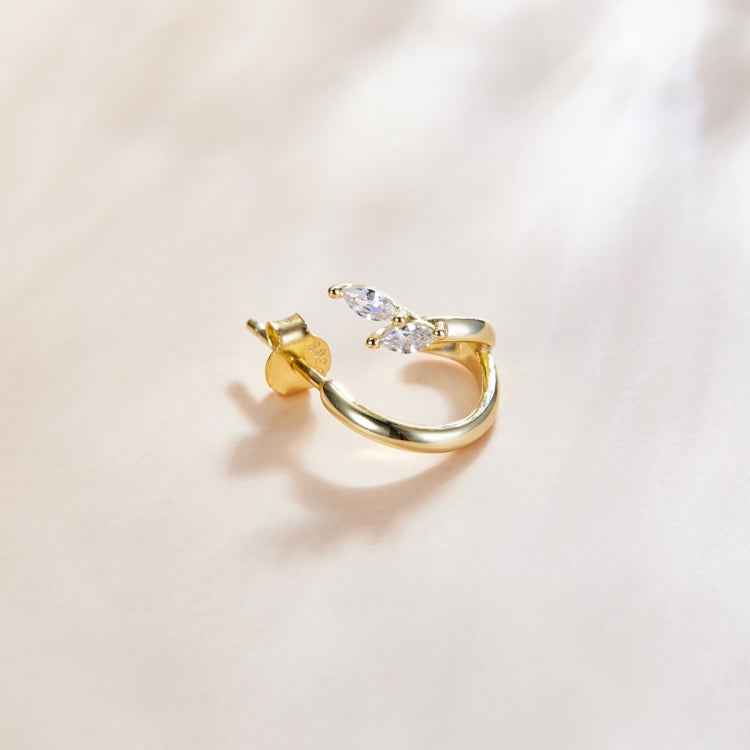 S925 Sterling Silver Golden Fish Tail Women Earrings