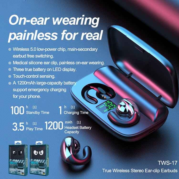 Remax Proda TWS-17 Bluetooth 5.0 Ear Clip Style True Wireless Stereo Bluetooth Earphone