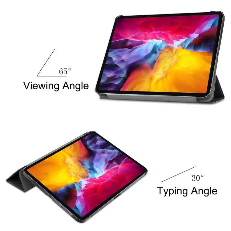Custer Texture Horizontal Flip PU Leather Case with Three-folding Holder & Sleep / Wake-up Function, For iPad Pro 11 (2021)
