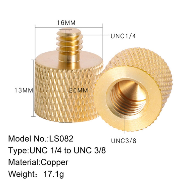 BEXIN LS082 - 2 tornillos de conversión de rosca hembra de 3/8" a macho de 1/4", LS082
