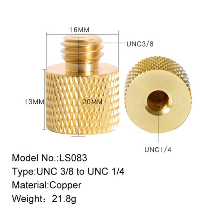 BEXIN LS083 - 2 tornillos de conversión de rosca hembra de 1/4" a macho de 3/8", LS083