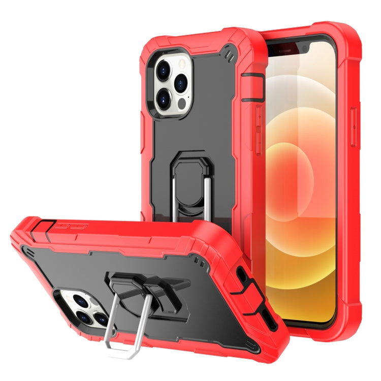 PC + Rubber 3-layers Shockproof Protective Case with Rotating Holder, For iPhone 12 Mini, For iPhone 12 / 12 Pro, For iPhone 12 Pro Max