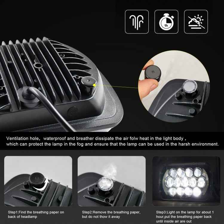 7 inch(5X7)/(7X6) H4 DC 9V-30V 30000LM 300W 8LEDs Car Square Shape LED Headlight Lamps for Jeep Wrangler