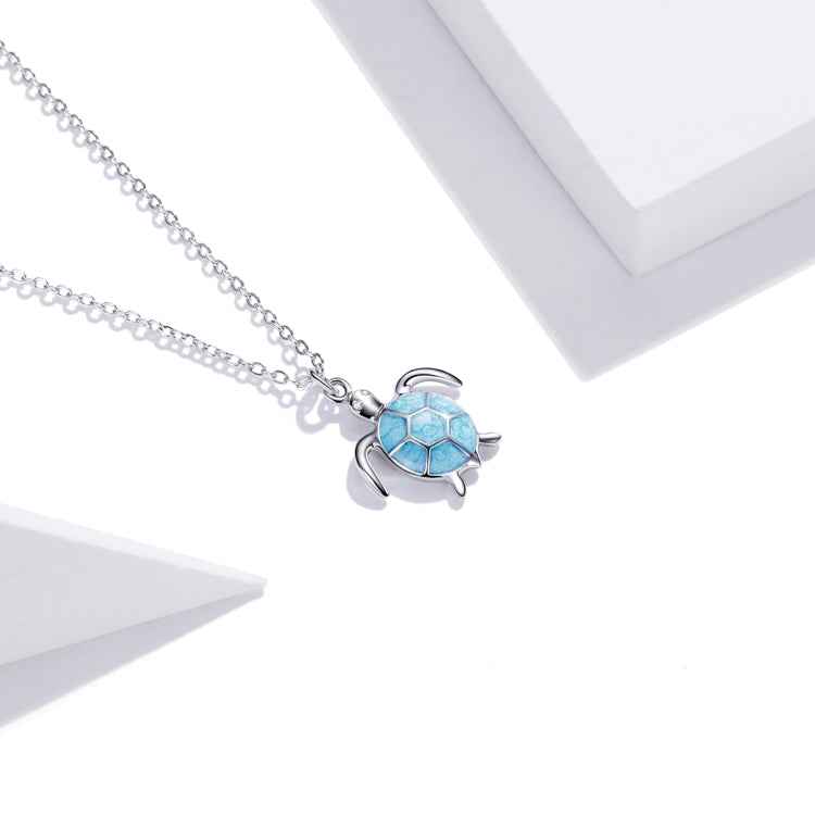 S925 Sterling Silver Blue Turtle Women Nacklace Jewelry