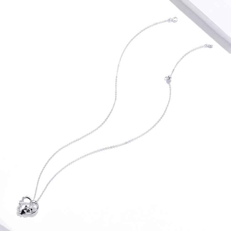 S925 Sterling Silver Heart-shaped Panda Women Nacklace Jewelry