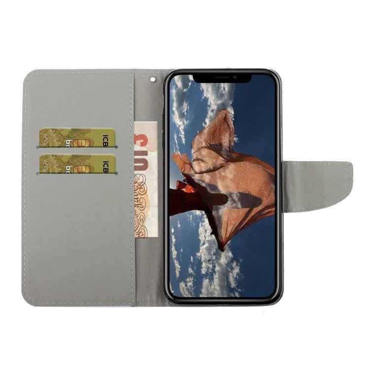 Painted Pattern Horizontal Flip Leathe Case, For iPhone XS Max