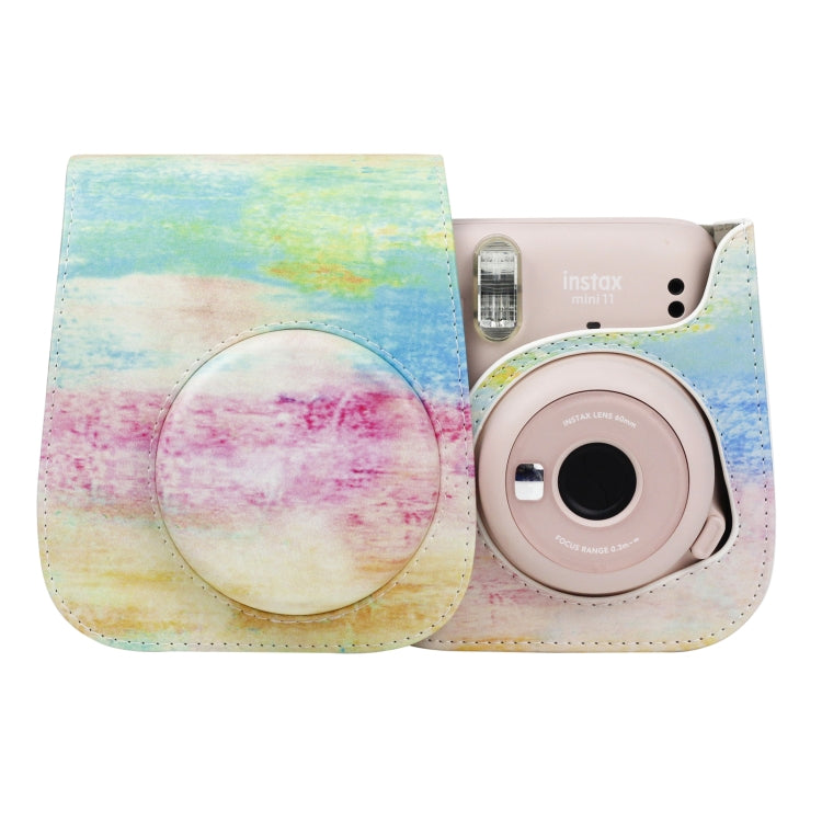 Painted Series Camera Bag with Shoulder Strap for Fujifilm Instax mini 11, For Fujifilm Instax mini 11(Fantasy Cloud), For Fujifilm Instax mini 11(Blue Pastel), For Fujifilm Instax mini 11(Oil Paint), For Fujifilm Instax mini 11(Light Pink Hand-painted...