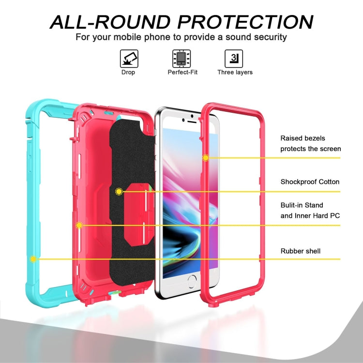 PC + Rubber 3-layers Shockproof Protective Case with Rotating Holder, For iPhone 8 Plus / 7 Plus, For iPhone 11, For iPhone 11 Pro, For iPhone 11 Pro Max