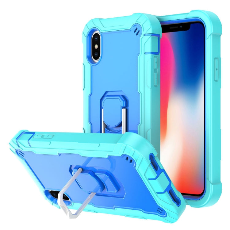 PC + Rubber 3-layers Shockproof Protective Case with Rotating Holder, For iPhone XS / X, For iPhone XR, For iPhone XS Max