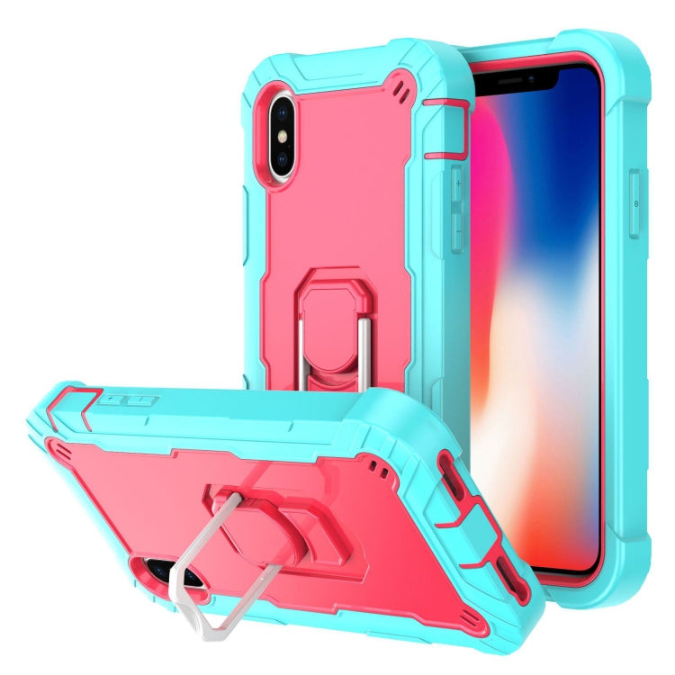PC + Rubber 3-layers Shockproof Protective Case with Rotating Holder, For iPhone XS / X, For iPhone XR, For iPhone XS Max