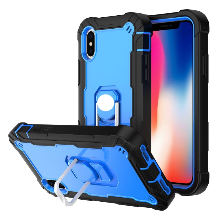 PC + Rubber 3-layers Shockproof Protective Case with Rotating Holder, For iPhone XS / X, For iPhone XR, For iPhone XS Max
