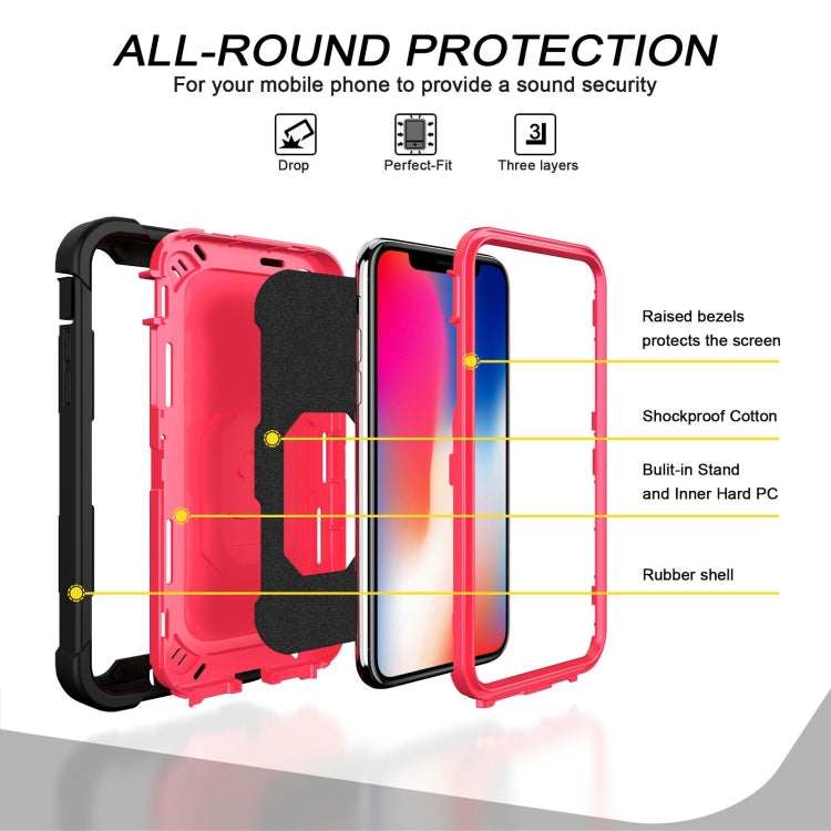 PC + Rubber 3-layers Shockproof Protective Case with Rotating Holder, For iPhone XS / X, For iPhone XR, For iPhone XS Max