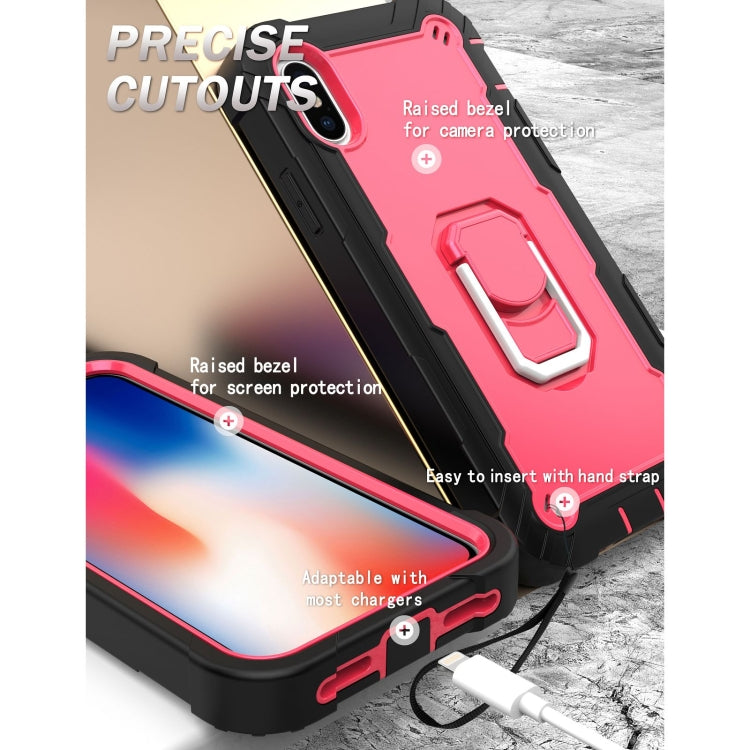 PC + Rubber 3-layers Shockproof Protective Case with Rotating Holder, For iPhone XS / X, For iPhone XR, For iPhone XS Max
