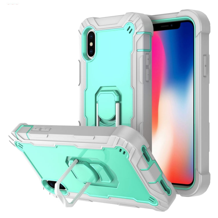 PC + Rubber 3-layers Shockproof Protective Case with Rotating Holder, For iPhone XS / X, For iPhone XR, For iPhone XS Max