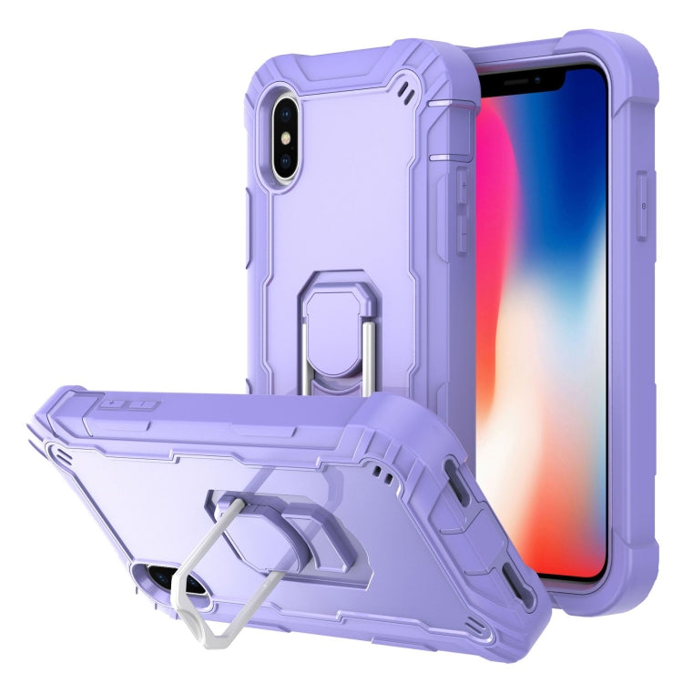 PC + Rubber 3-layers Shockproof Protective Case with Rotating Holder, For iPhone XS / X, For iPhone XR, For iPhone XS Max