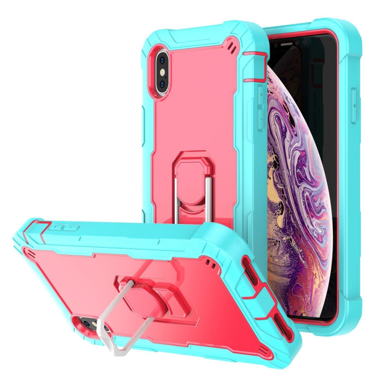 PC + Rubber 3-layers Shockproof Protective Case with Rotating Holder, For iPhone XS / X, For iPhone XR, For iPhone XS Max
