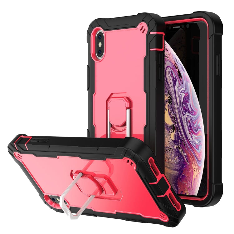 PC + Rubber 3-layers Shockproof Protective Case with Rotating Holder, For iPhone XS / X, For iPhone XR, For iPhone XS Max