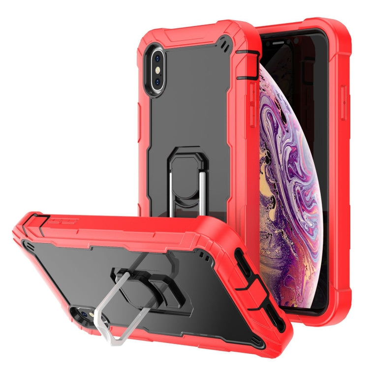 PC + Rubber 3-layers Shockproof Protective Case with Rotating Holder, For iPhone XS / X, For iPhone XR, For iPhone XS Max
