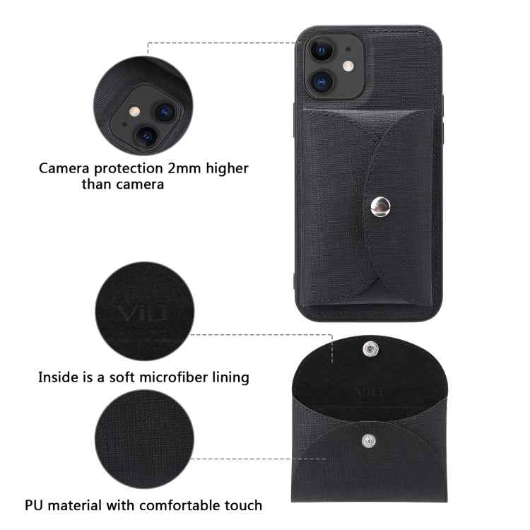 ViLi T Series TPU + PU Woven Fabric Magnetic Protective Case with Wallet, For iPhone 11, For iPhone 11 Pro, For iPhone 11 Pro Max, For iPhone 12 mini, For iPhone 12, For iPhone 12 Pro, For iPhone 12 Pro Max