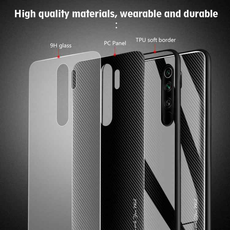 Carbon Fiber Texture Gradient Color Glass Case