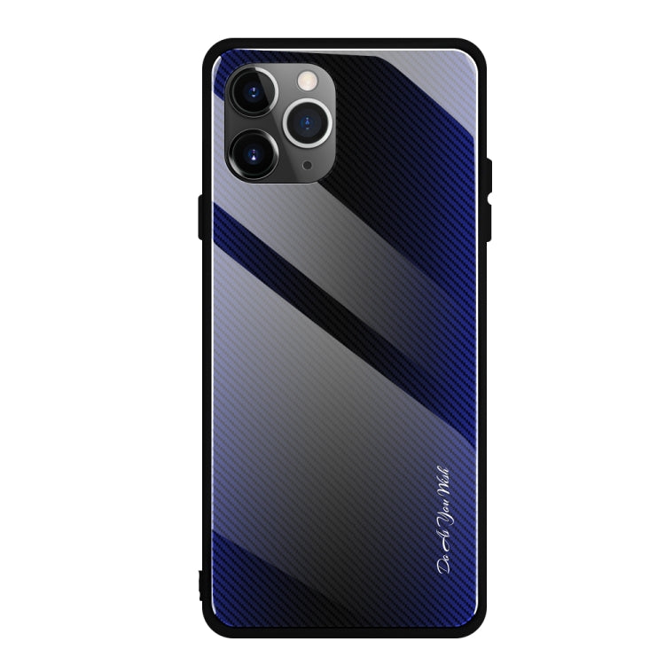 Carbon Fiber Texture Gradient Color Glass Case, For Xiaomi Redmi Note 8 Pro, For Xiaomi Redmi Note 8, For iPhone 11 Pro Max, For iPhone 11