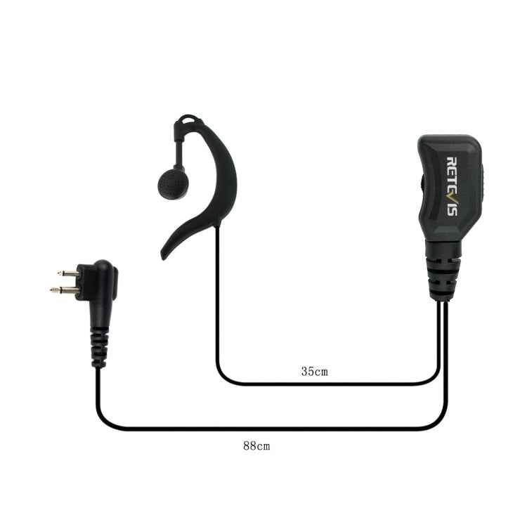 RETEVIS R-111 M Head 2 Pin PTT Adjustable Volume Earphone Microphone for Motorola GP68/GP88/GP300/GP2000