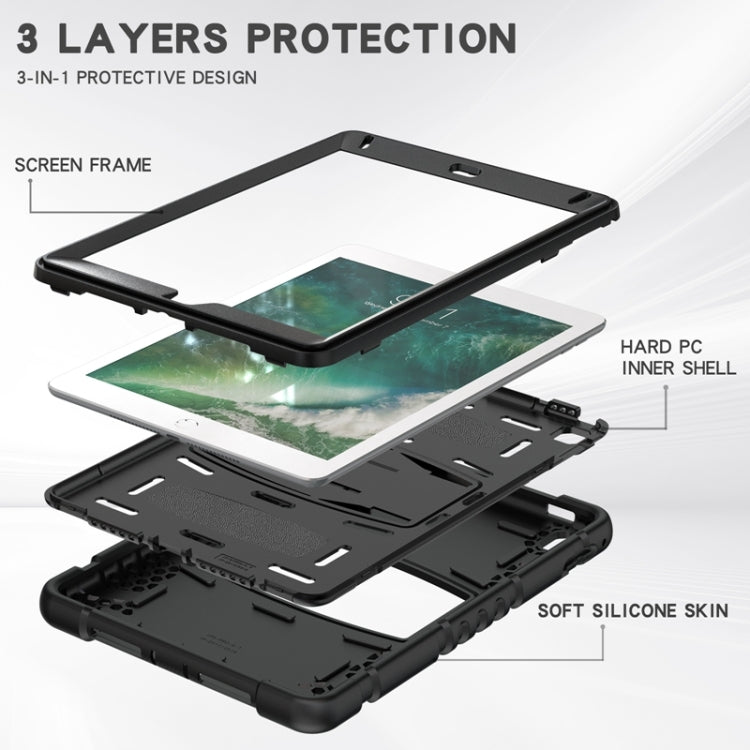 3-Layer Protection Screen Frame + PC + Silicone Shockproof Combination Case with Holder, For iPad 9.7 (2018) / (2017) / Air 2 / Pro 9.7, For iPad 10.2 2021 / 2020 / 2019, For iPad Pro 10.5 (2019) / (2017)