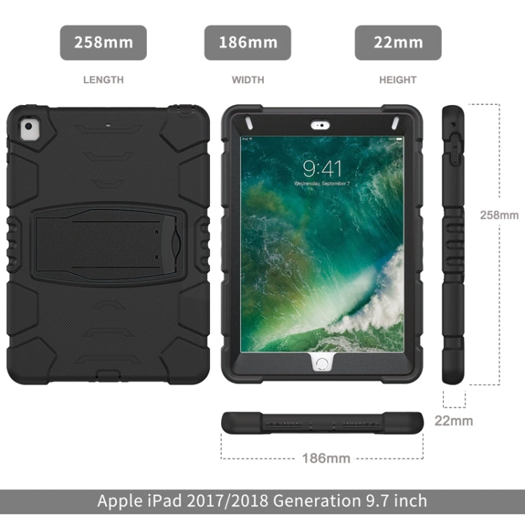 3-Layer Protection Screen Frame + PC + Silicone Shockproof Combination Case with Holder, For iPad 9.7 (2018) / (2017) / Air 2 / Pro 9.7, For iPad 10.2 2021 / 2020 / 2019, For iPad Pro 10.5 (2019) / (2017)