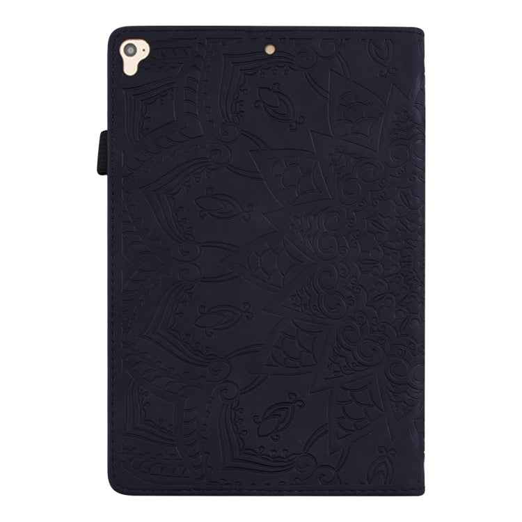 Calf Pattern Double Folding Design Embossed Leather Case with Holder & Card Slots & Pen Slot & Elastic Band