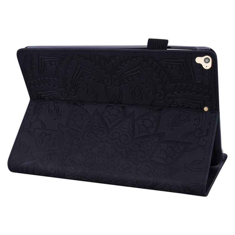 Calf Pattern Double Folding Design Embossed Leather Case with Holder & Card Slots & Pen Slot & Elastic Band