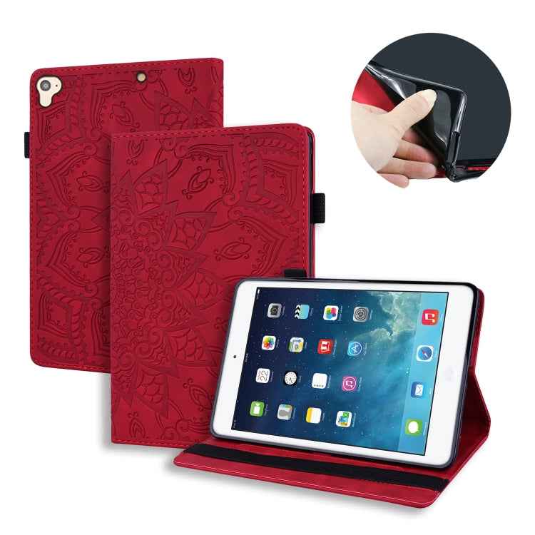 Calf Pattern Double Folding Design Embossed Leather Case with Holder & Card Slots & Pen Slot & Elastic Band