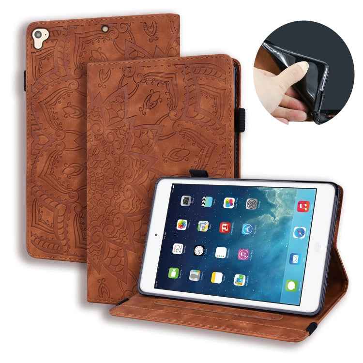 Calf Pattern Double Folding Design Embossed Leather Case with Holder & Card Slots & Pen Slot & Elastic Band