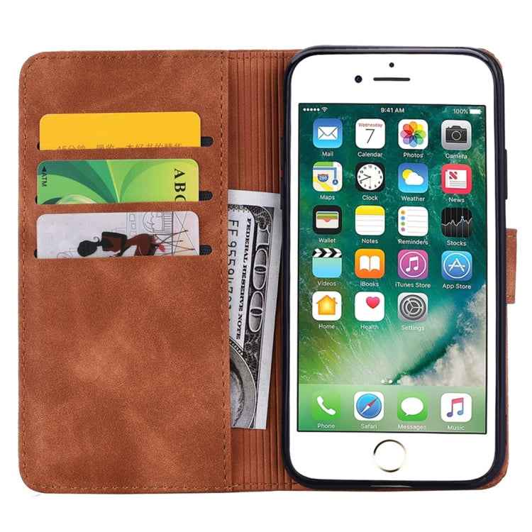Calf Pattern Diamond Mandala Double Folding Design Embossed Leather Case with Wallet & Holder & Card Slots