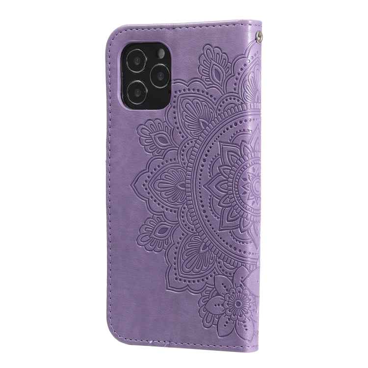 7-petal Flowers Embossing Pattern Horizontal Flip PU Leather Case with Holder & Card Slots & Wallet & Photo Frame, For iPhone 11, For iPhone 11 Pro, For iPhone 11 Pro Max, For iPhone 12 mini, For iPhone 12 / 12 Pro, For iPhone 12 Pro Max
