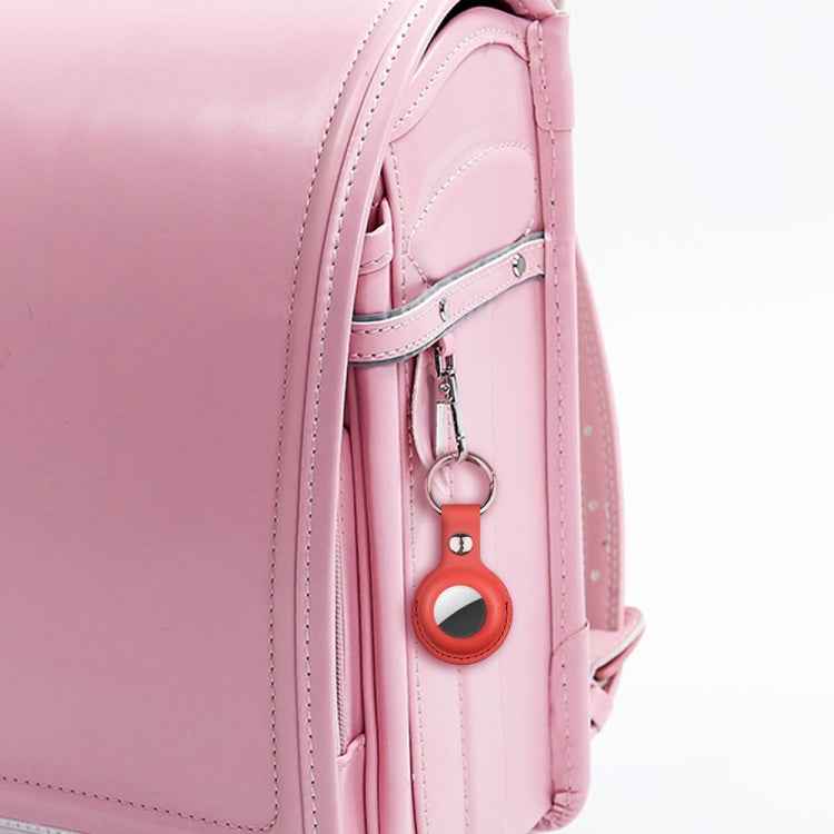 Shockproof Anti-scratch Leather Protective Case Cover Key Chain with Hang Loop For AirTag 2nd Gen / AirTag 1st Gen